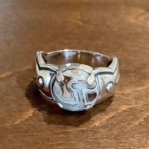 Crazy Lace Size 7 Southwest style Ring, Sterling Silver