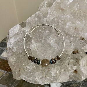 Petoskey Stone Memory Wire Bracelet