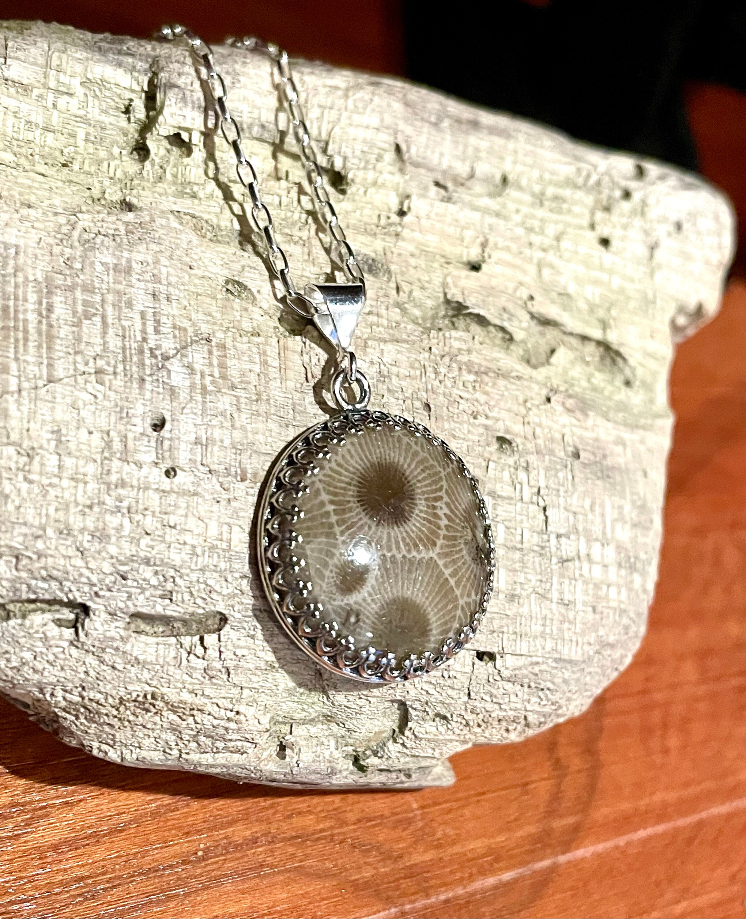 Petoskey stone necklace hotsell