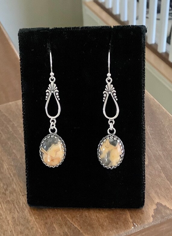 オーシャンジャスパーイヤリング - Etsy 日本