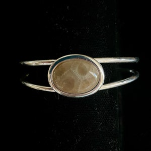 Petoskey Stone Cuff Bracelet*, Silver (Plated)