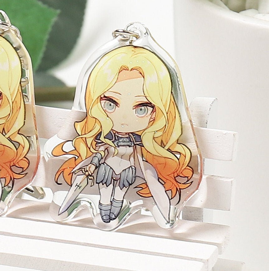 Claymore Teresa Anime Glittered Charms Double Sided Keychain Etsy