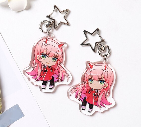 Zero Two Code: 002 Charm Darling in the FRANXX Anime Keychain Etsy