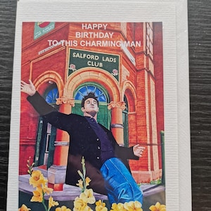 Carte d'anniversaire Morrissey, joyeux anniversaire à cet homme charmant, carte de voeux, vierge à l'intérieur, carte de joyeux anniversaire, Moz