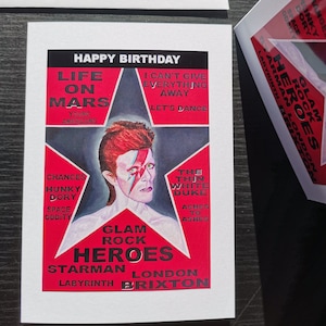 David Bowie, alles Liebe zum Geburtstag Karte - Aladdin Sane - David Bowie Geburtstagskarte, leer innen
