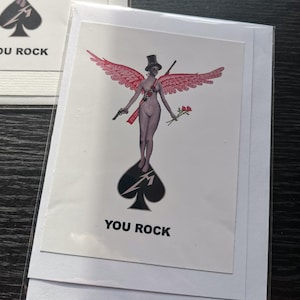 You Rock, merci, carte, Nirvana, Guns N Roses, Metallica, Motorhead - intérieur vierge