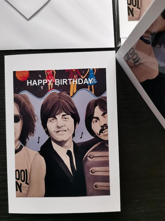 Paul Mccartney The Beatles Happy Birthday Greeting Card Etsy