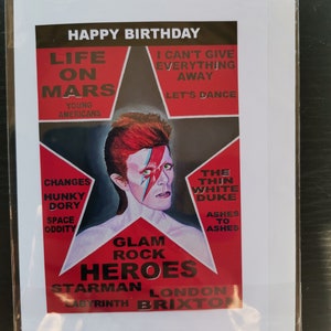 David Bowie, Happy Birthday Card - Aladdin Sane - David Bowie Birthday ...
