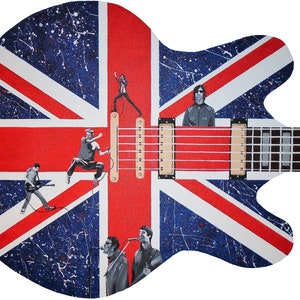 Britpop Guitar, The Verve, Pulp, Blur, Oasis. Art Print signed and numbered, SALE price