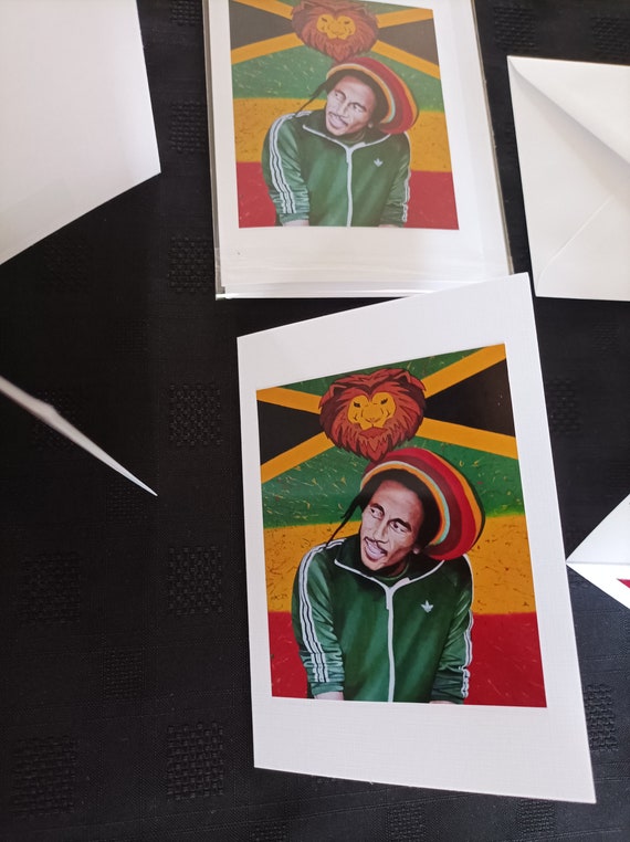 Bob Marley BLANK Card, Jamaica, Rasta Lion. Wailers, Blank Inside