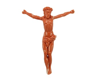 Victorian coral carved Christ