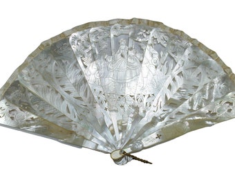 Victorian mother of pearl brisè fan
