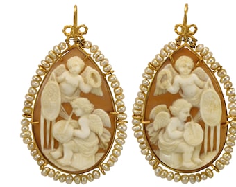 J23 ヴィンテージ 手彫り天然カメオ ブローチ/ペンダント（シルバー900