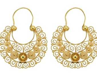 Victorian 14K gold filigree earrings