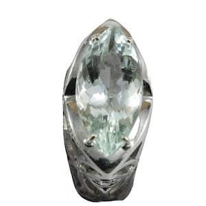 Vintage aquamarine diamond 18K gold ring