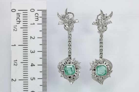 Art Deco natural Colombian emerald diamond platin… - image 7