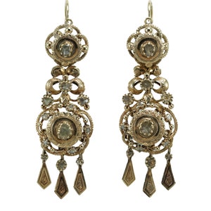 Victorian 18K gold diamonds earrings