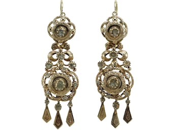 Victorian 18K gold diamonds earrings