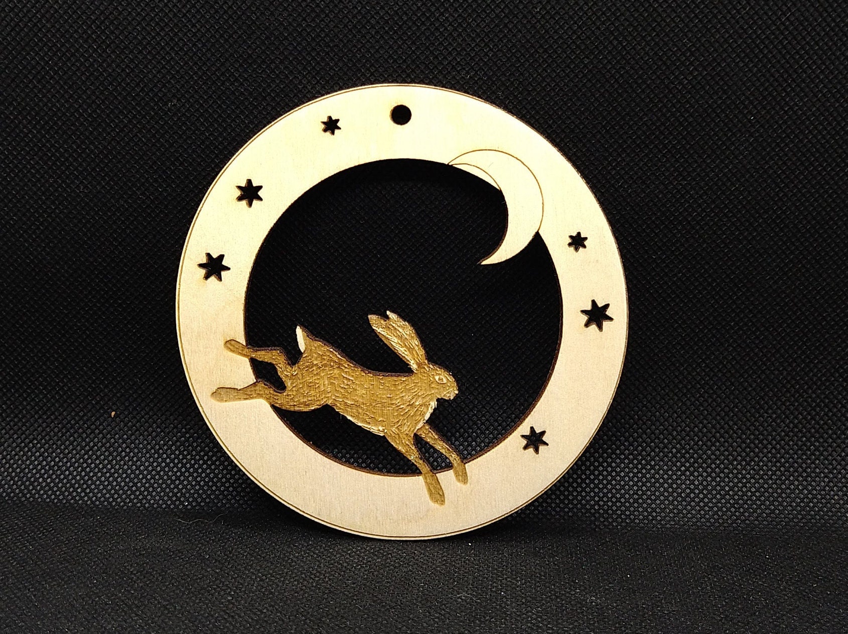 The Hare and the Moon, Folk Art, Laser Etched and Cut Decoration - Etsy UK