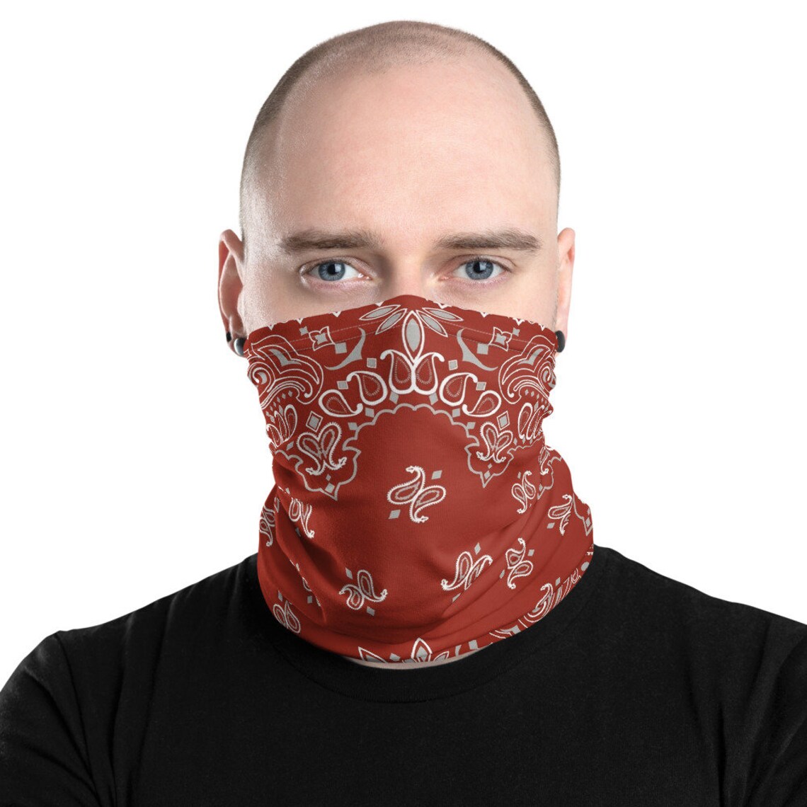 Red Bandana Face Mask/Neck Gaiter/ Face Shield/ Face Cover/ Etsy