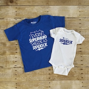 Superhero and Sidekick Matching Set for Brothers | Every Superhero Needs a Sidekick Matching Set | Clothing for Siblings | Brothers