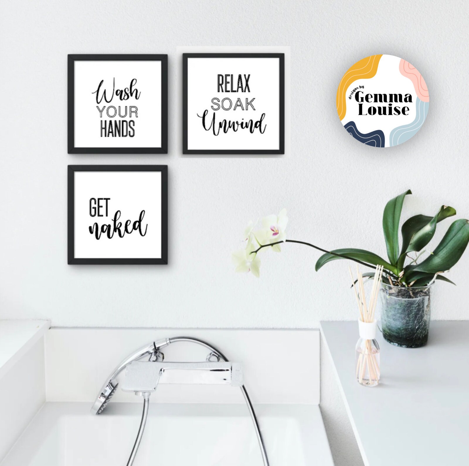 Impresións de arte de pared de baño / conjunto de 4 / | Etsy