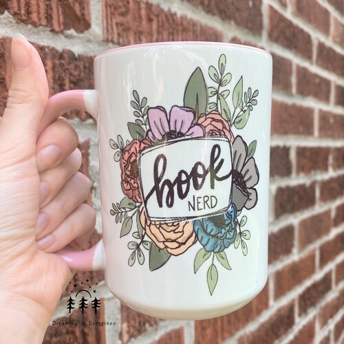 Floral Book Nerd Coffee Mug | Librarian Gift | Reading  | Christmas Gift | Bookish Mug