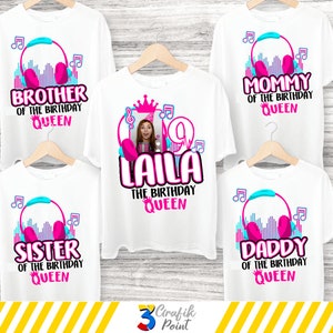 Musikalisches Geburtstagsmädchen Bügelbilder, Party T-Shirt, Set Transferbilder, T-Shirt, Party-Lieferung, Custom Iron On Transfer