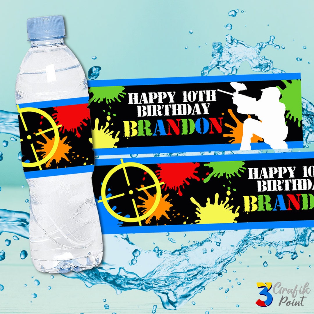 Editable Paintball Water Label Template Paintball Water Etsy Hong Kong