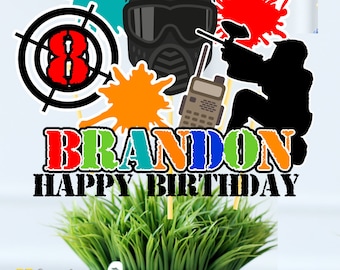 Editable Paintball centerpiece  Template, Paintball centerpiece, Paintball Birthday Party, Paintball Party, Splattered Paint Label