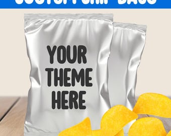 Custom Printable Chip Bag: Personalized Party Favor (Digital Download, 12 Hour Rush Option Available