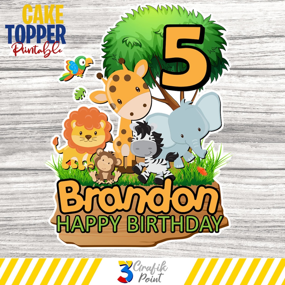 Safari Cake Topper Safari Party Cake Toppers Safari Party Etsy