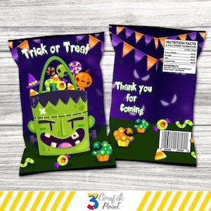 Halloween Chip Bag Printable: Custom Party Favor (PDF)