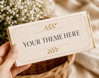 Custom Candy Bar Wrappers, Personalized Party Favors, Any Theme Chocolate Wrapper, Digital File