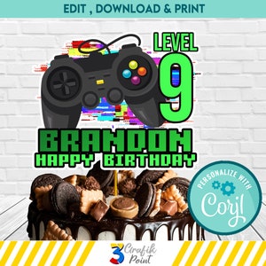Gamer Birthday Cake Topper | Video Game Party Decoration | Gaming Cake Toppers | Happy Birthday Gamer