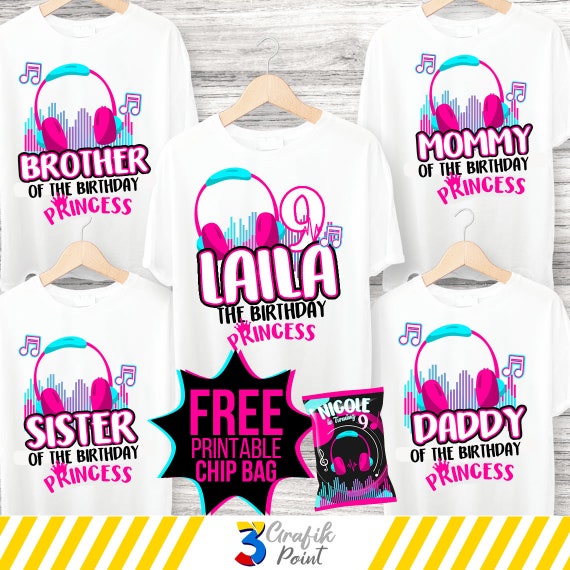 Muzikale verjaardag meisje strijken op afbeeldingen partij T shirt set van overdracht afbeeldingen T shirt party supply aangepaste ijzer op transfer Etsy Belgie