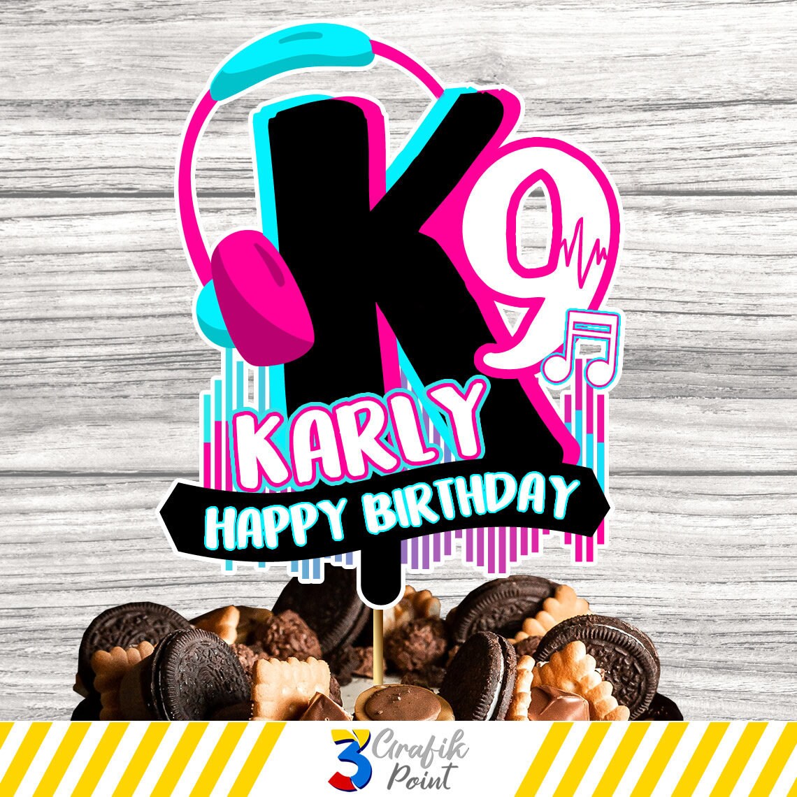 Musical cake topper printable, musical cake topper , musical Birthday…