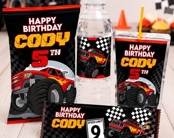 Monster Truck Birthday Party Bundle – Editable Templates for Monster Jam Event