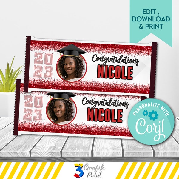 Graduation Candy Wrapper  Class of 2023 Candy  Label,   Congratulations  Candy  Label , Celebration Candy Wrapper