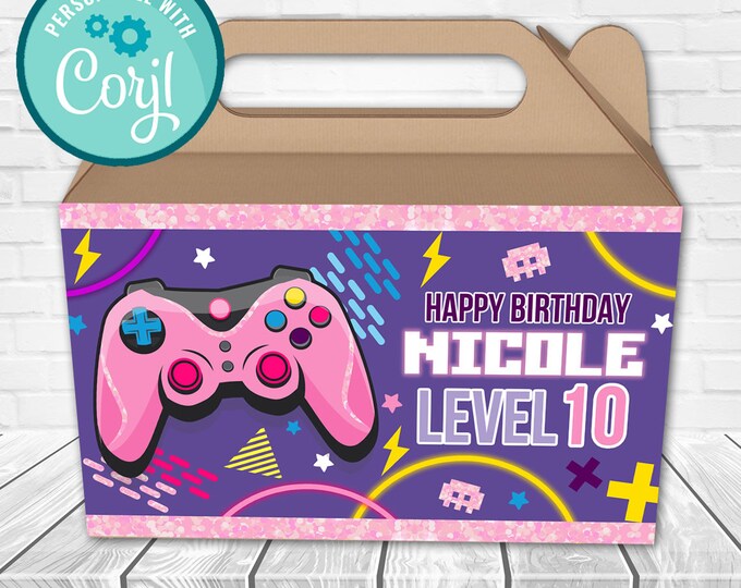 Editable Gamer Gable Box Label, Printable Gift Box Label, Gamer ...