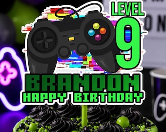 Gamer Birthday Cake Topper: Video Game Party Decoration (Digital Download)