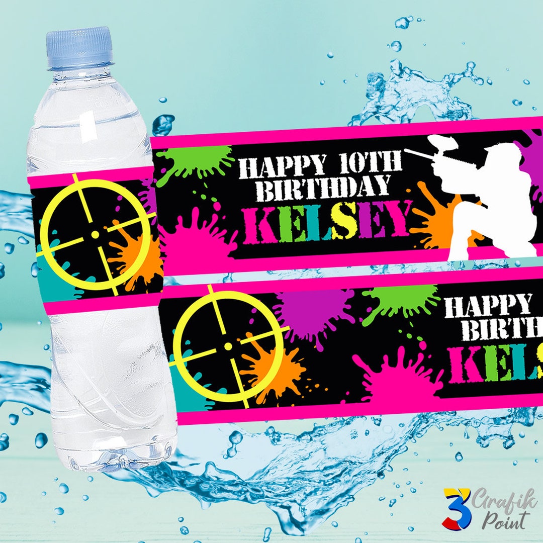 Editable Paintball Water Label Template Paintball Water Etsy