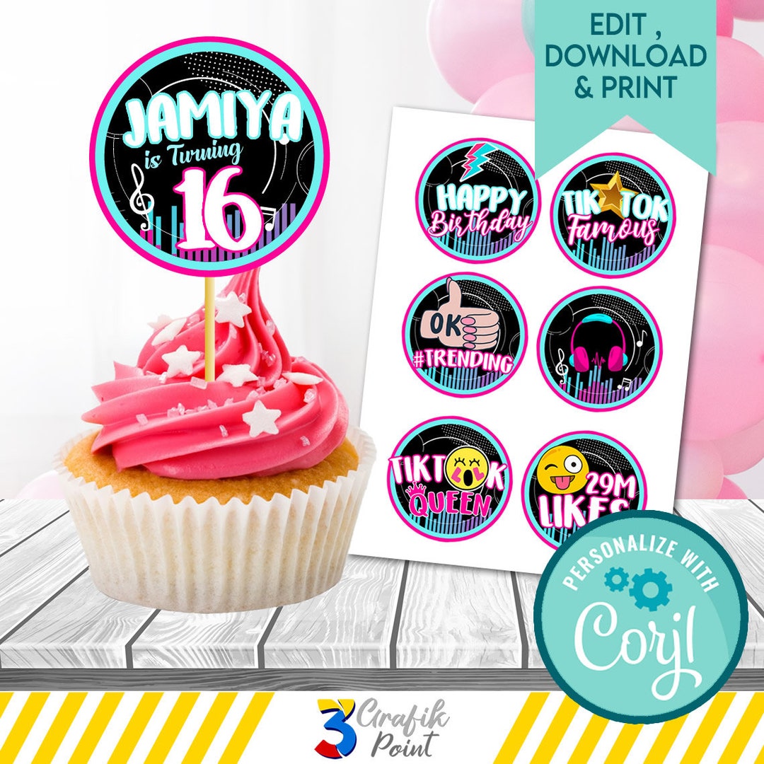 Editable Musical Cupcake Topper Printable, Musical Cupcake Topper ...