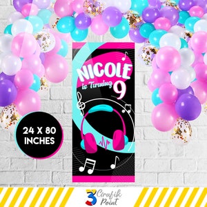 Sfondo musicale personalizzato per compleanno: decorazioni per feste danzanti (PDF)