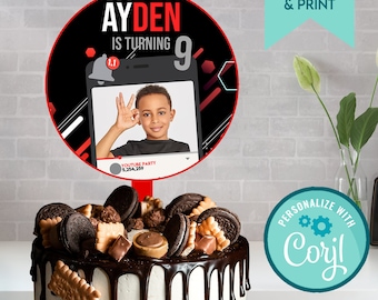 Plantilla de video para decorar tartas en redes sociales: Fiesta de cumpleaños personalizada (descarga digital)