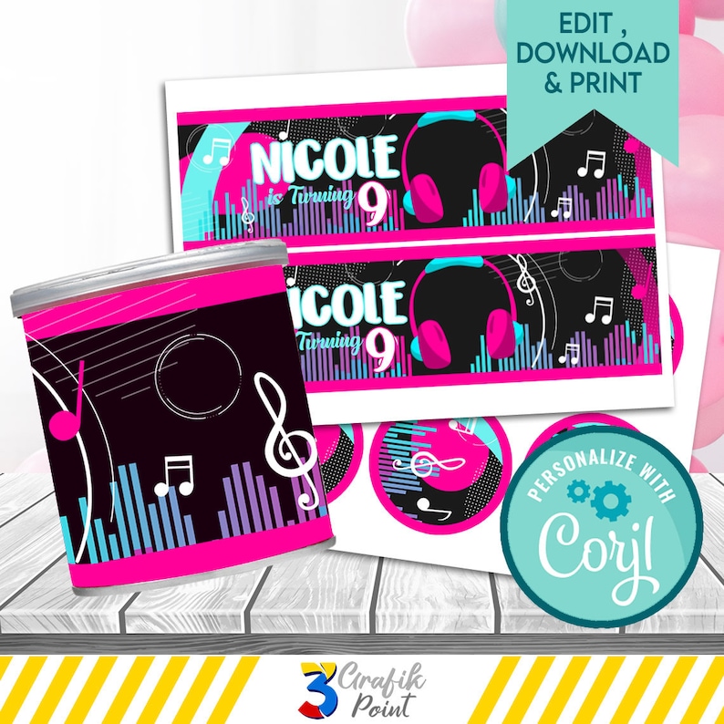 Musical Pringles Label Printable, Musical Pringles Label , Musical