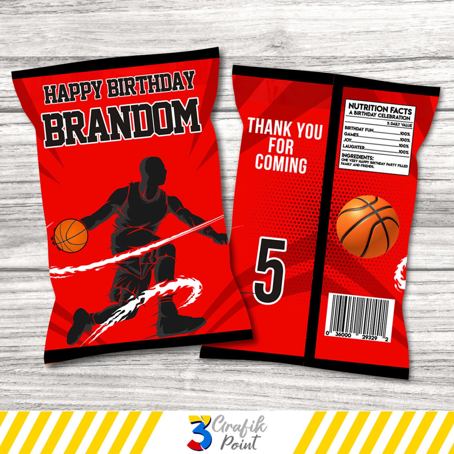 Basketball Chip Bag Sport Chip Bag Basketball Topper Etsy