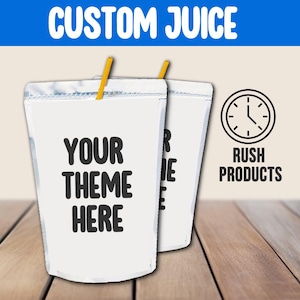 RUSH 12H Juice Pouch Labels – Personalized Juice  Wrappers – Fast Birthday Party Favor PDF – Digital File