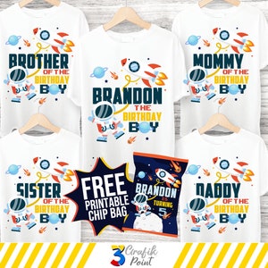 PACK fo 5 Raum Geburtstag Eisen auf Bilder, Astronaut Party T-shirt, Set von Transfer-Bilder, T-Shirt, Party-Versorgung, benutzerdefinierte Eisen auf Transfer