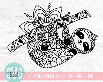 Download Sloth Mandala Svg Etsy